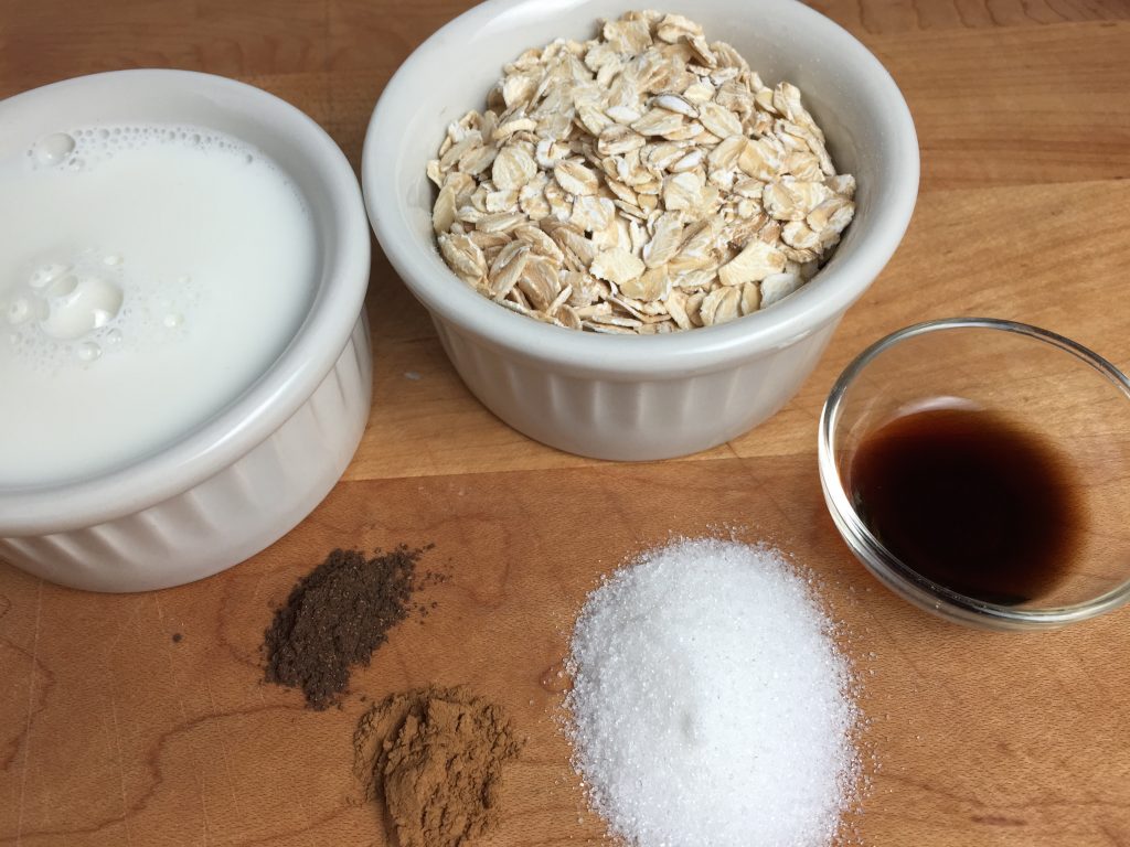 Overnight oatmeal ingredients