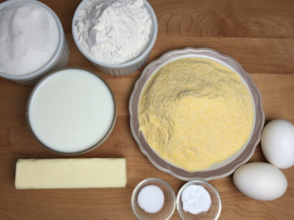 Sweet Cornbread ingredients