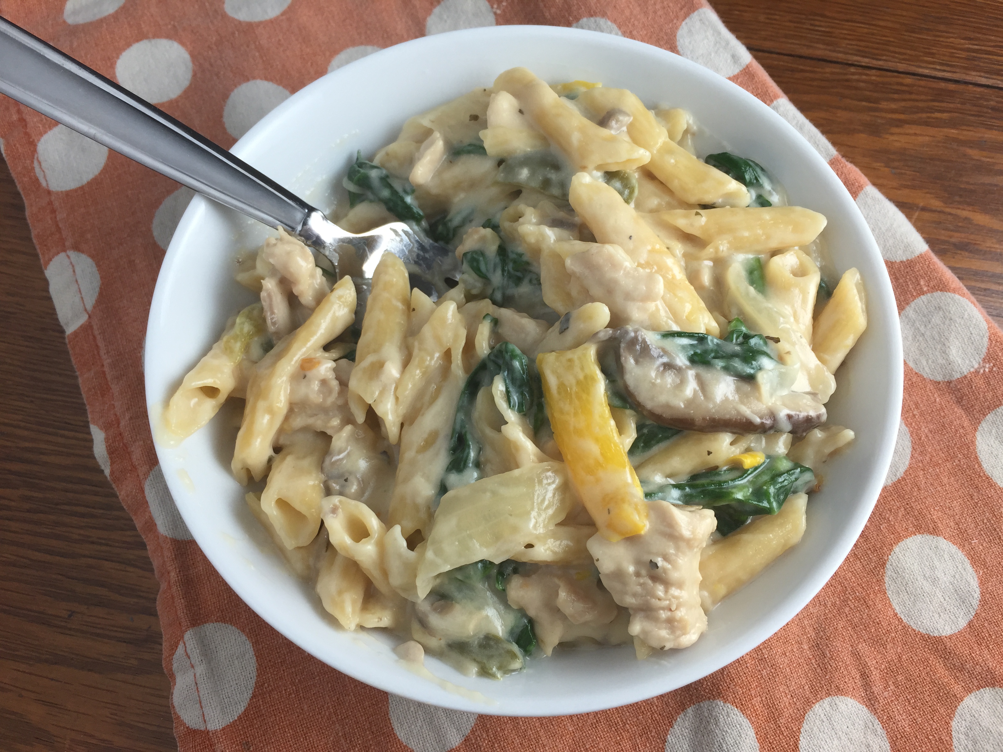 One Pot Cheesy Chicken Pasta. 