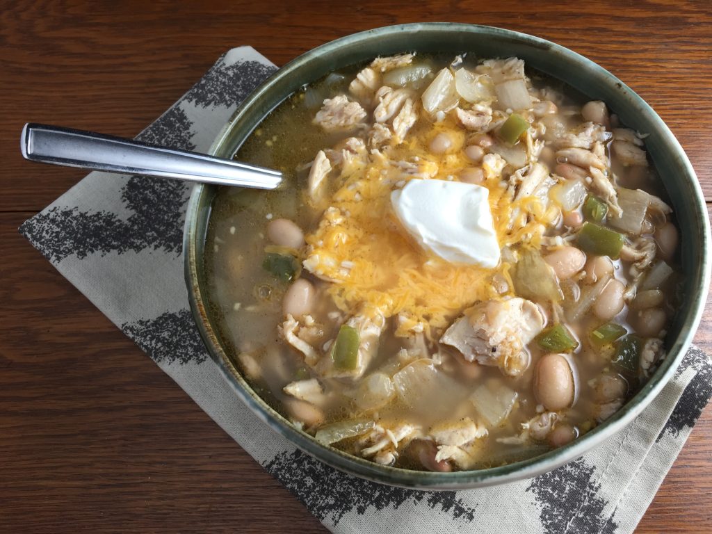 Slow Cooker Chicken Chili Cooking with Vinyl
