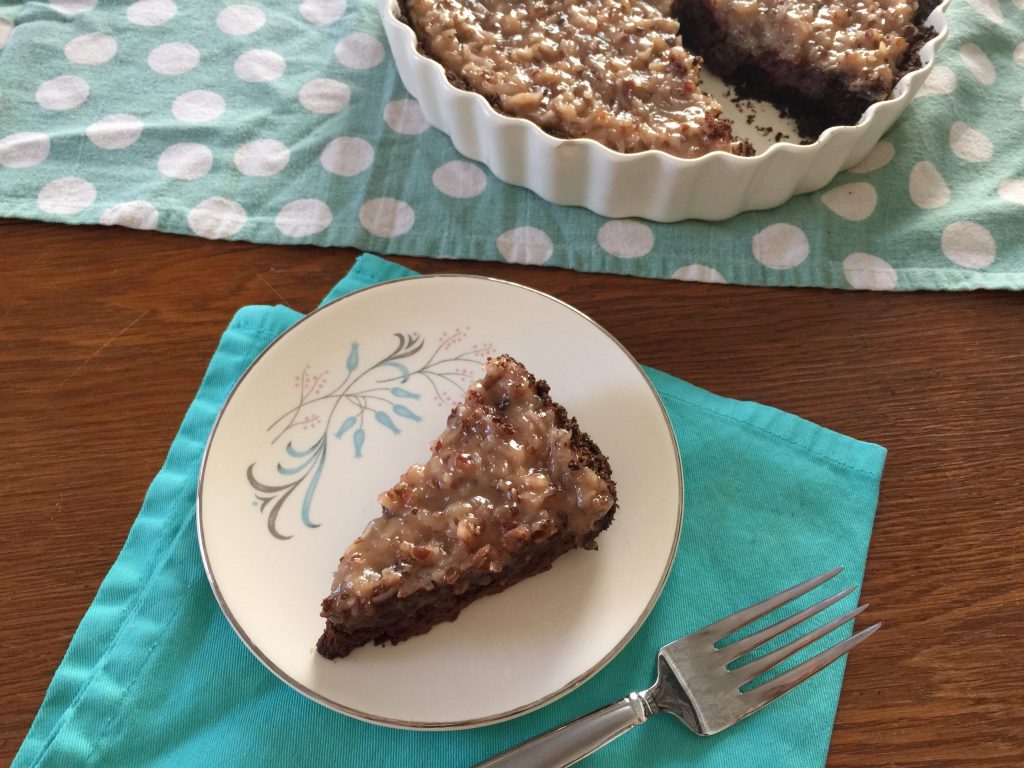 German Chocolate Tart recipe from CookingWithVinyl.com