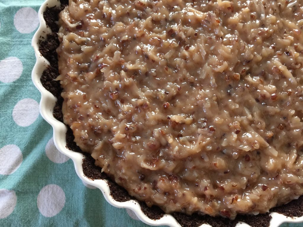 German Chocolate Tart recipe from CookingWithVinyl.com