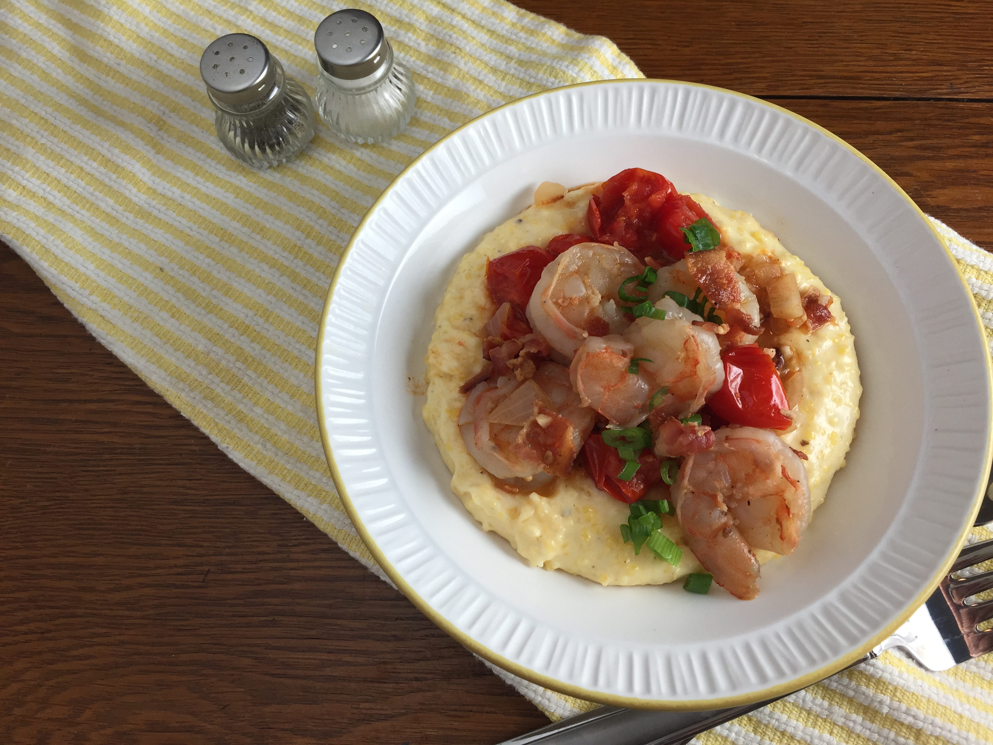 Shrimp and Grits recipe from CookingWithVinyl.com